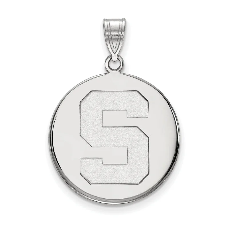 Personalized Jewelry Sale – Meaningful Gifts At Great Prices Sterling Silver Michigan State Large Initial S Disc Pendant