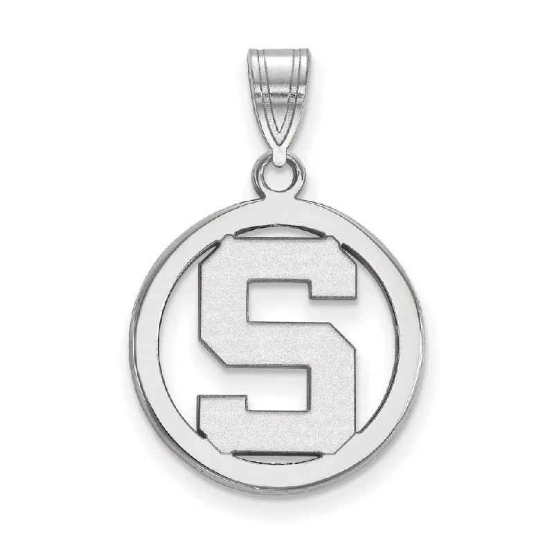 Shop Stylish Jewelry Now And Save Big Sterling Silver Michigan State Small Initial S Circle Pendant