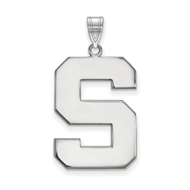 Luxury Meets Affordability – Jewelry Sale Now Live Sterling Silver Michigan State XL Initial S Pendant