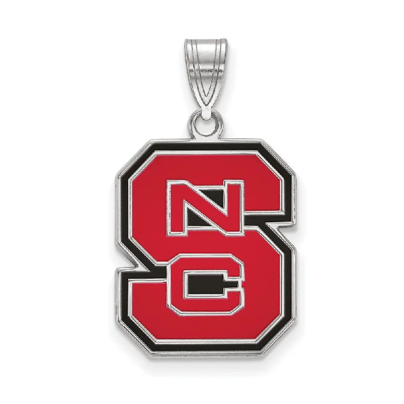 Sterling Silver North Carolina State Large Enamel 'NCS' Pendant