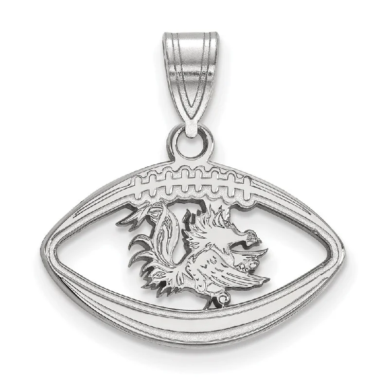 Sterling Silver South Carolina Football Pendant