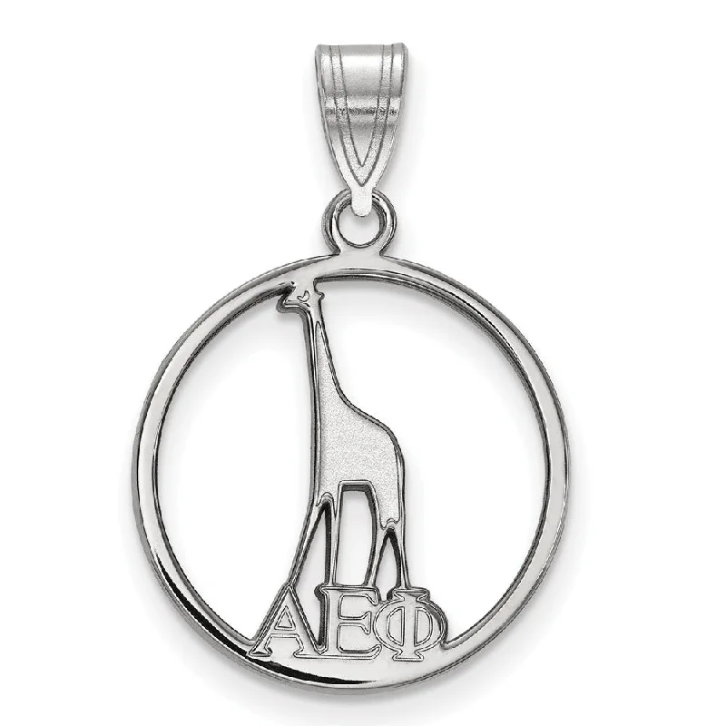 Sterling Silver Alpha Epsilon Phi Small Circle Pendant