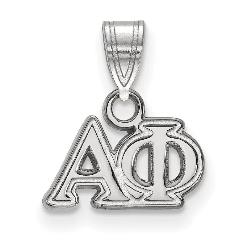 Sterling Silver Alpha Phi Small Greek Letters Pendant