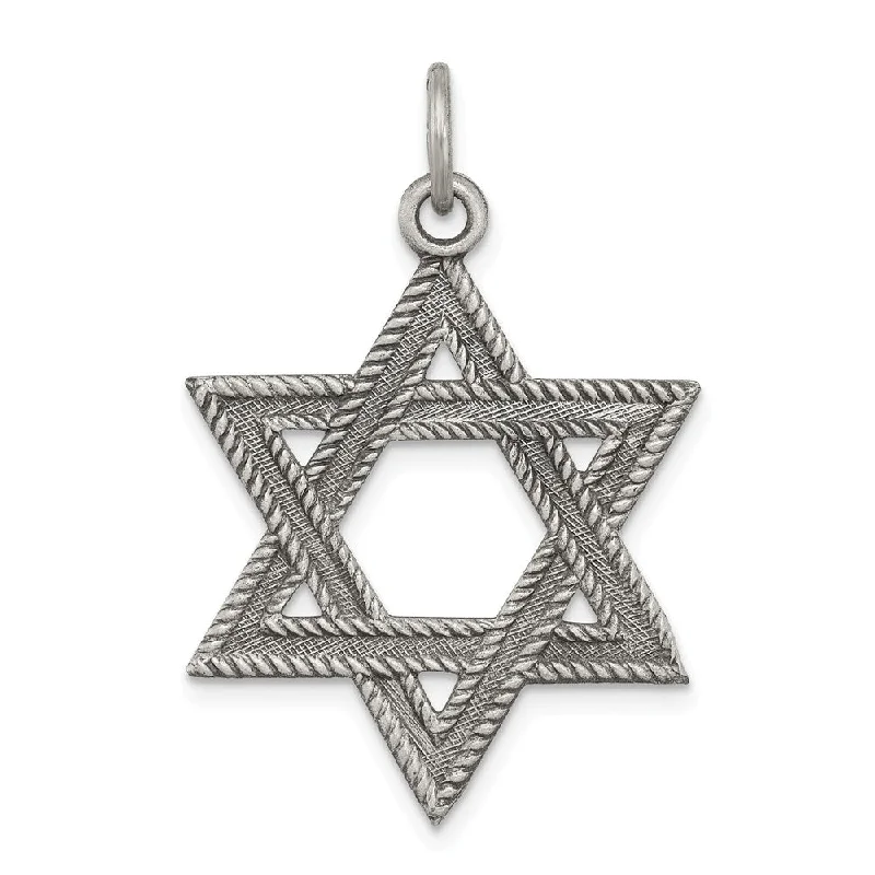 Elegant Jewelry, Affordable Luxury – Shop Now Sterling Silver Antiqued Star of David Pendant, 22 x 25mm (1 Inch)