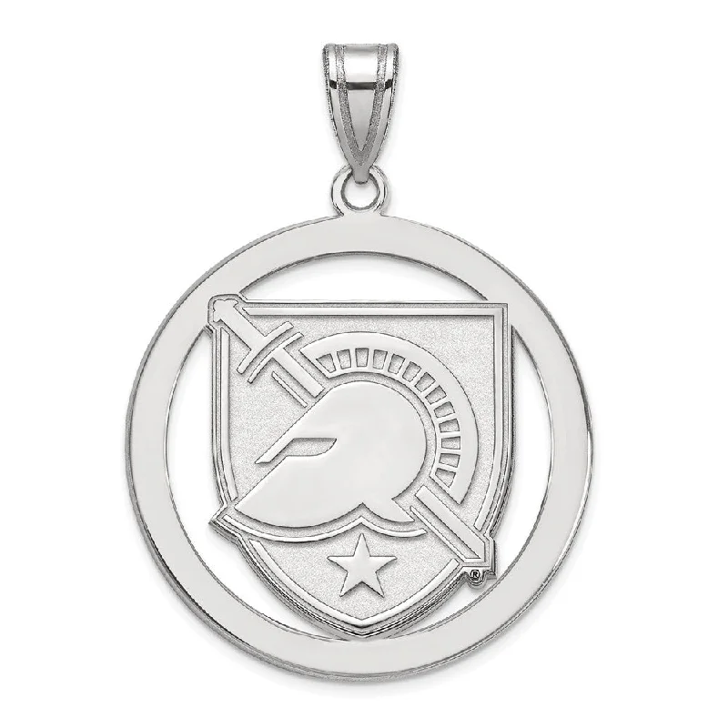 Special Offers On Handcrafted And Designer Jewelry Sterling Silver Military Academy XL Shield Circle Pendant