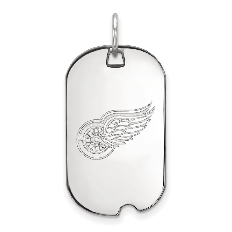 Sterling Silver NHL Detroit Red Wings Dog Tag Pendant