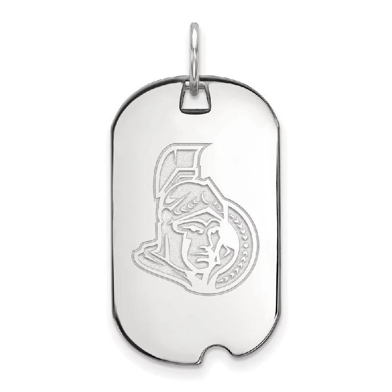 Sterling Silver NHL Ottawa Senators Dog Tag Pendant