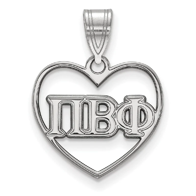 Final Call For Exquisite Jewelry At Reduced Rates Sterling Silver Pi Beta Phi Heart Greek Letters Pendant