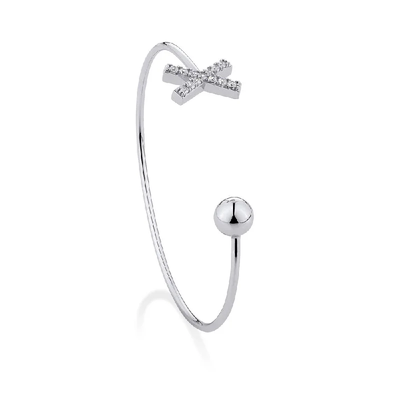 Handmade Pearl Jewelry For Timeless Elegance Sterling Silver Split Kiss Bangle