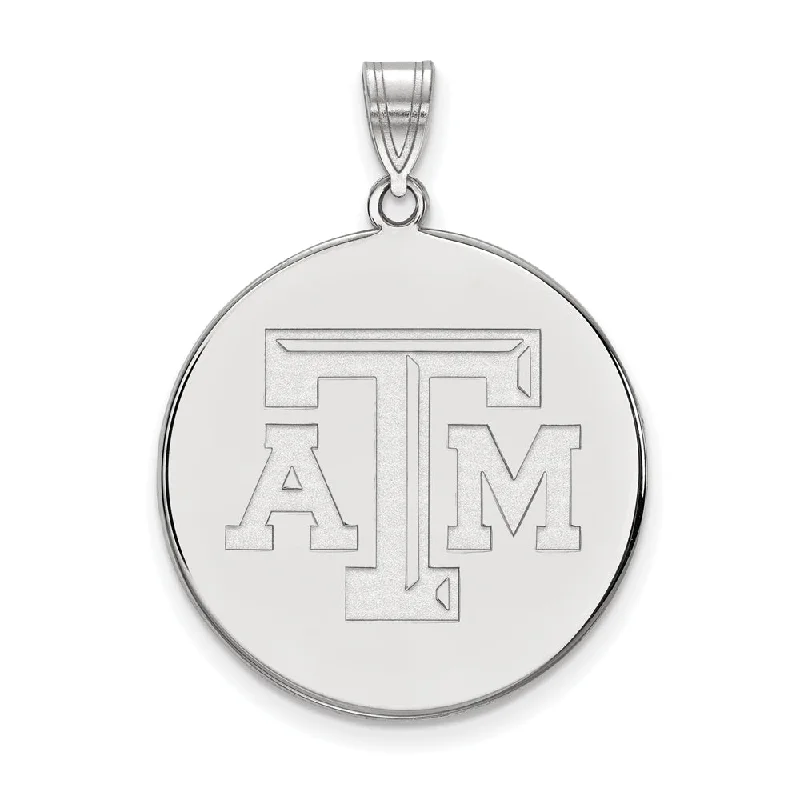Luxury Jewelry Without The Luxury Price Tag Sterling Silver Texas A&M U. XL Disc Pendant