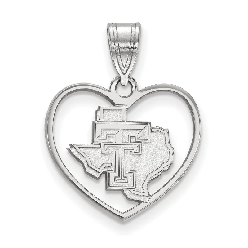 Elegant Jewelry Pieces At Unbelievable Prices Sterling Silver Texas Tech U. Heart Pendant