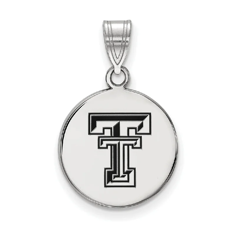 Don't Miss Out On Bestselling Jewelry At Special Prices Sterling Silver Texas Tech U. Medium Enamel Disc Pendant