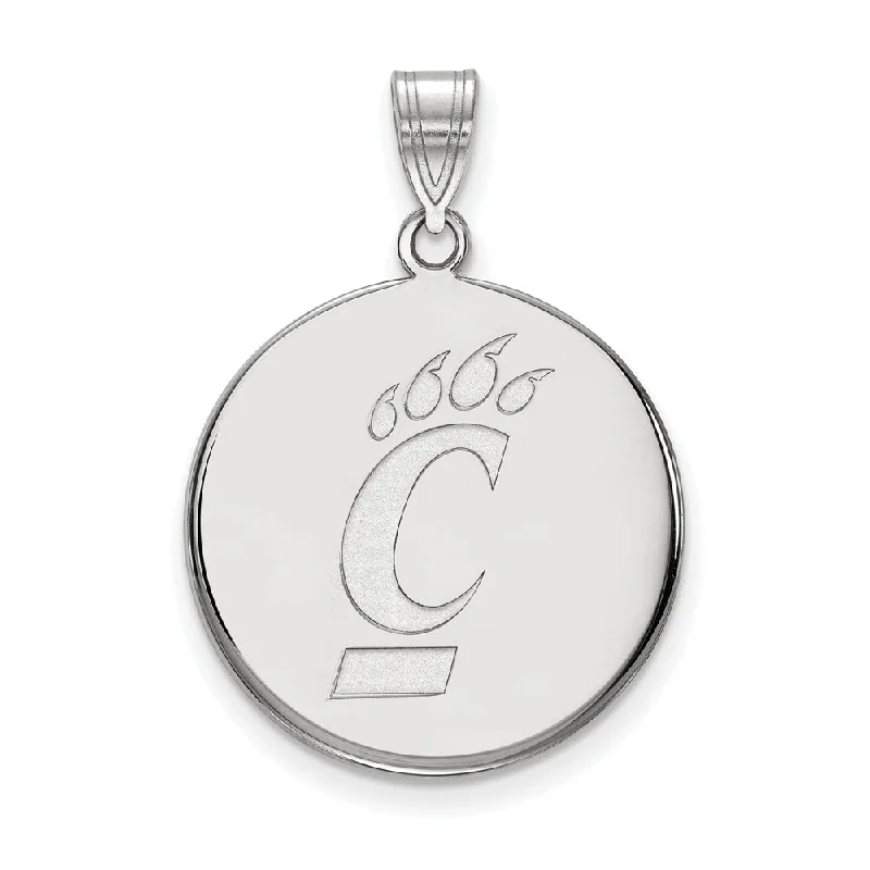 Sterling Silver U. of Cincinnati Large Logo Disc Pendant