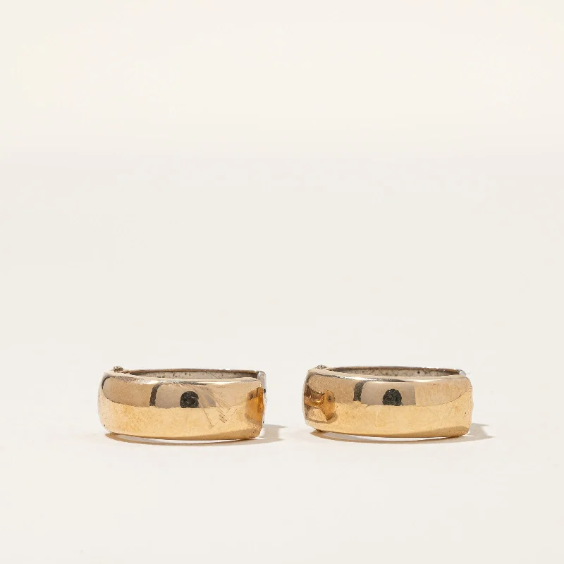 10k Two Tone Gold Hoop Earrings