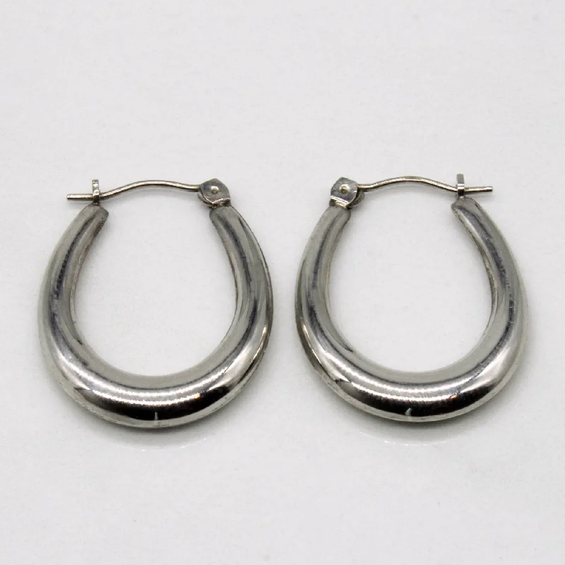 10k White Gold Hoop Earrings