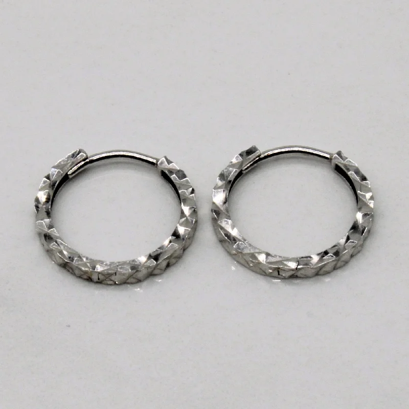 10k White Gold Hoop Earrings