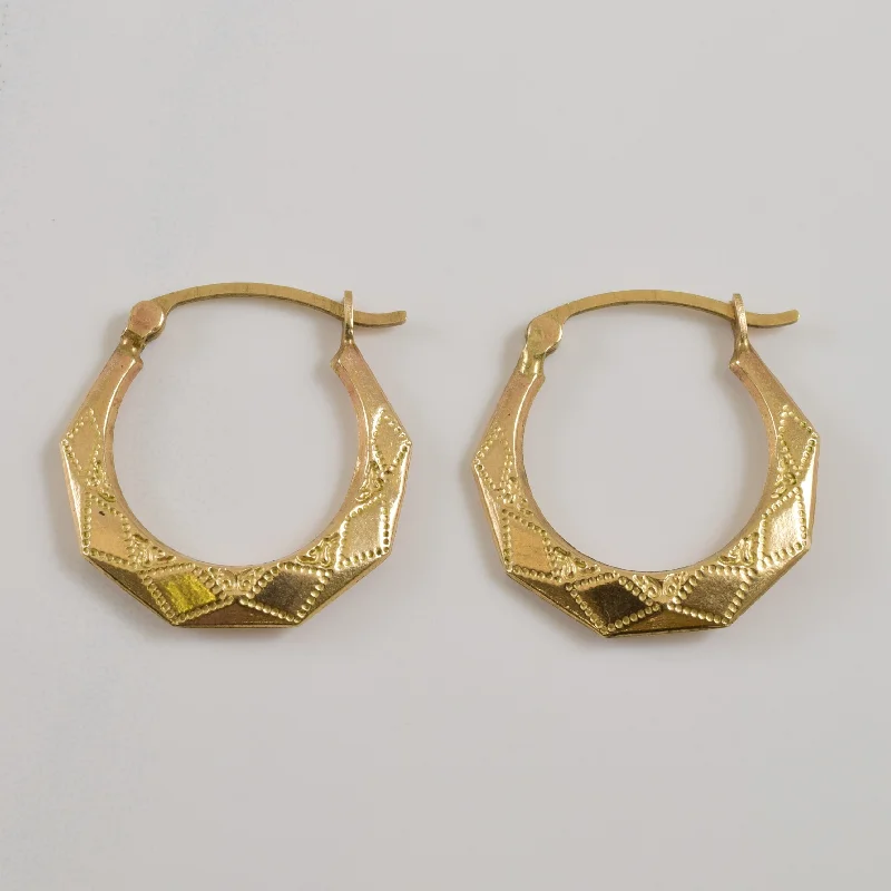 10k Yellow Gold Hoop Earrings |