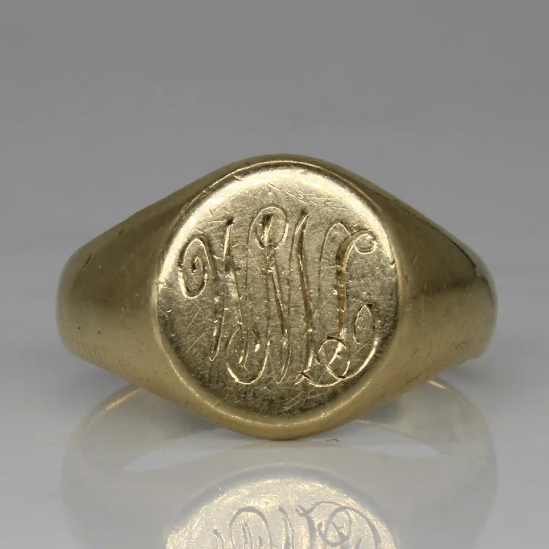 Buy More, Save More – Special Jewelry Discounts 10k Yellow Gold Initial Signet Ring | SZ 10.25 | Buy More, Save More – Special Jewelry Discounts 10k Yellow Gold Initial Signet Ring | SZ 10.25 |
