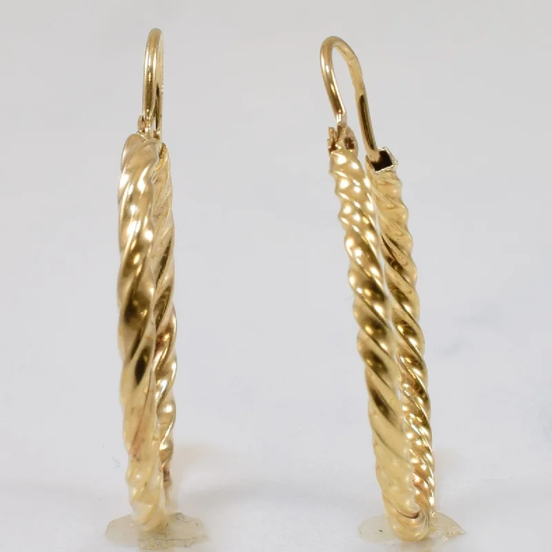 10k Yellow Gold Twisted Hoop Earrings |