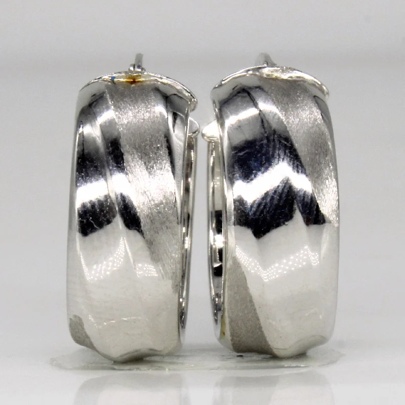 14k White Gold Hoop Earrings