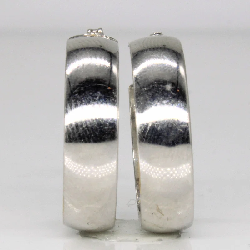 14k White Gold Hoop Earrings