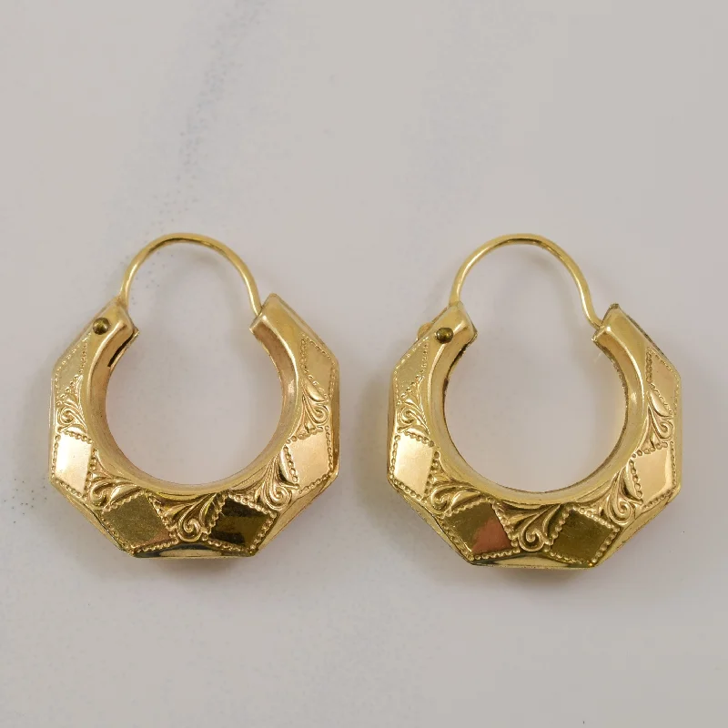 14k Yellow Gold Hoop Earrings |