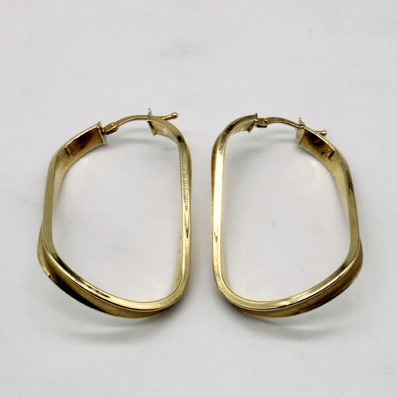 14k Yellow Gold Soft Square Hoop Earrings