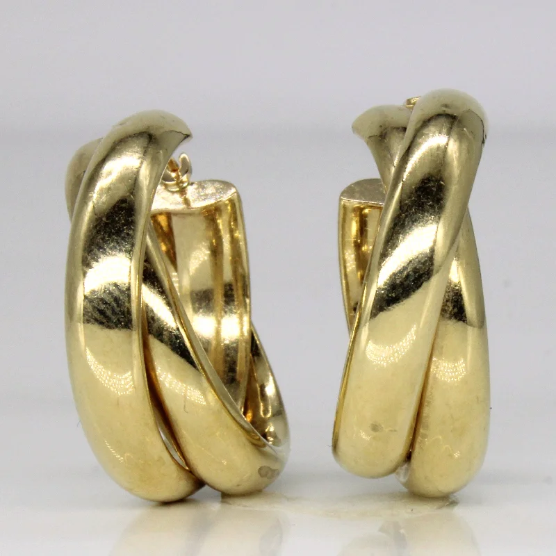 14k Yellow Gold Two Tier Hoop Earrings