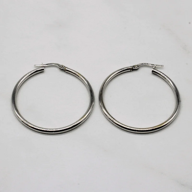 18k White Gold Hoop Earrings