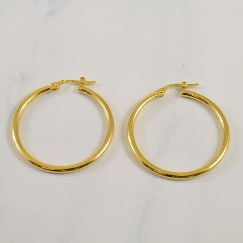 18k Yellow Gold Hoop Earrings |