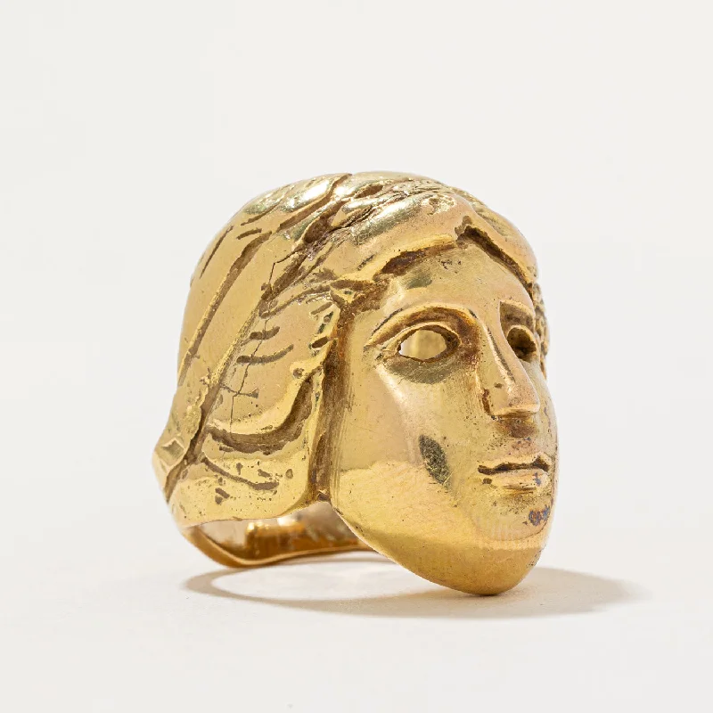 Eco-Friendly Sustainable Jewelry For Conscious Buyers 18k Yellow Gold Portrait Ring | SZ 5 | Eco-Friendly Sustainable Jewelry For Conscious Buyers 18k Yellow Gold Portrait Ring | SZ 5 |