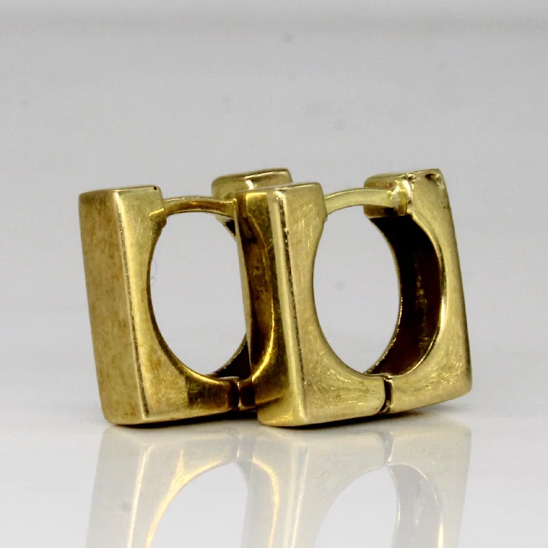 18k Yellow Gold Square Hoop Earrings