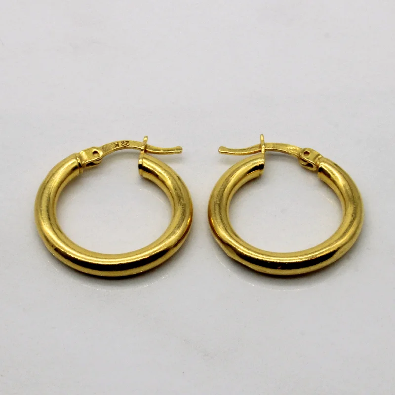 22k Yellow Gold Hoop Earrings