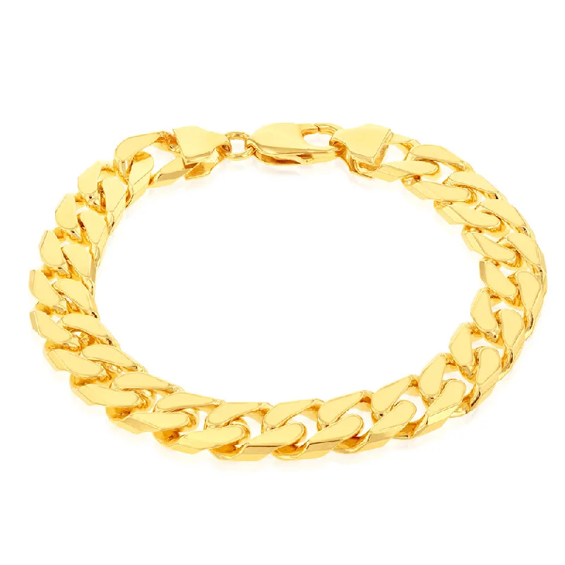 Personalized Jewelry At Special Discount Rates 9ct Yellow Solid Gold Heavy Curb Bevelled Flat 23cm Bracelet in 350 gauge Parrot Clasp Personalized Jewelry At Special Discount Rates 9ct Yellow Solid Gold Heavy Curb Bevelled Flat 23cm Bracelet in 350 gauge Parrot Clasp