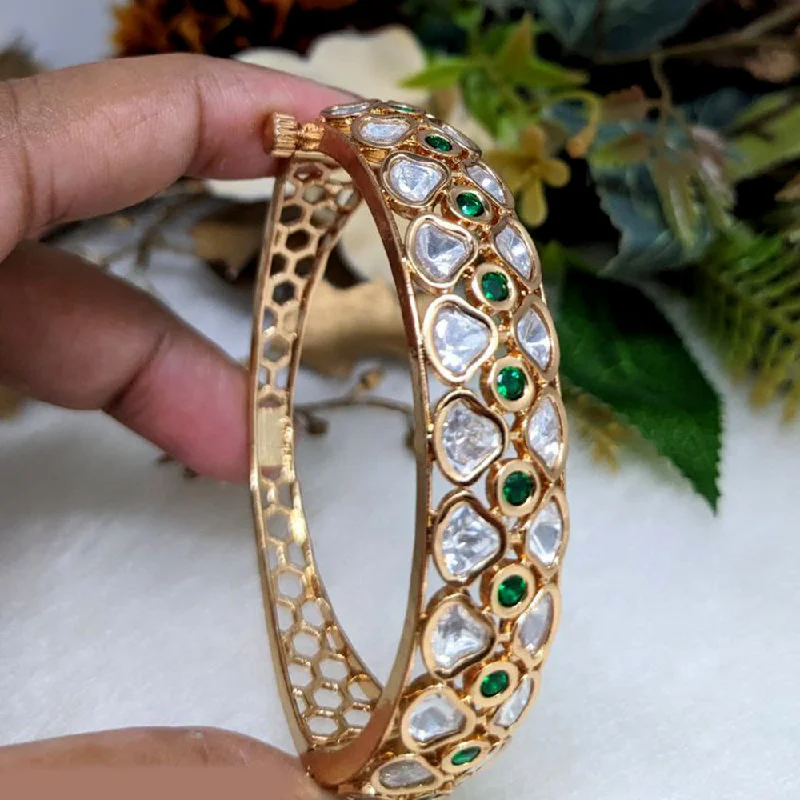 Shop High-Quality Jewelry At Jaw-Dropping Discounts Aamrapali Gold Plated Kundan Openable Bangle Shop High-Quality Jewelry At Jaw-Dropping Discounts Aamrapali Gold Plated Kundan Openable Bangle