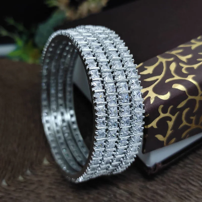 Buy More, Save More On Stunning Jewelry Pieces Aamrapali Silver Plated AD Bangle Set Buy More, Save More On Stunning Jewelry Pieces Aamrapali Silver Plated AD Bangle Set