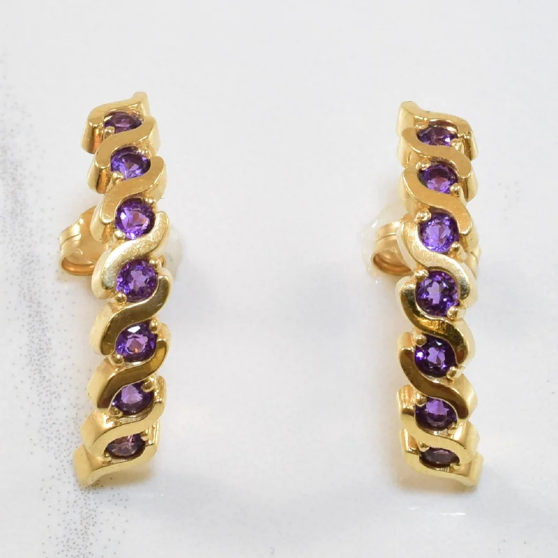 Amethyst Half Hoop Earrings | 0.42ctw |