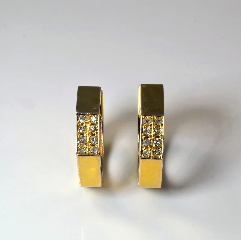 Geometric Diamond Hoop Earrings | 0.24ctw |