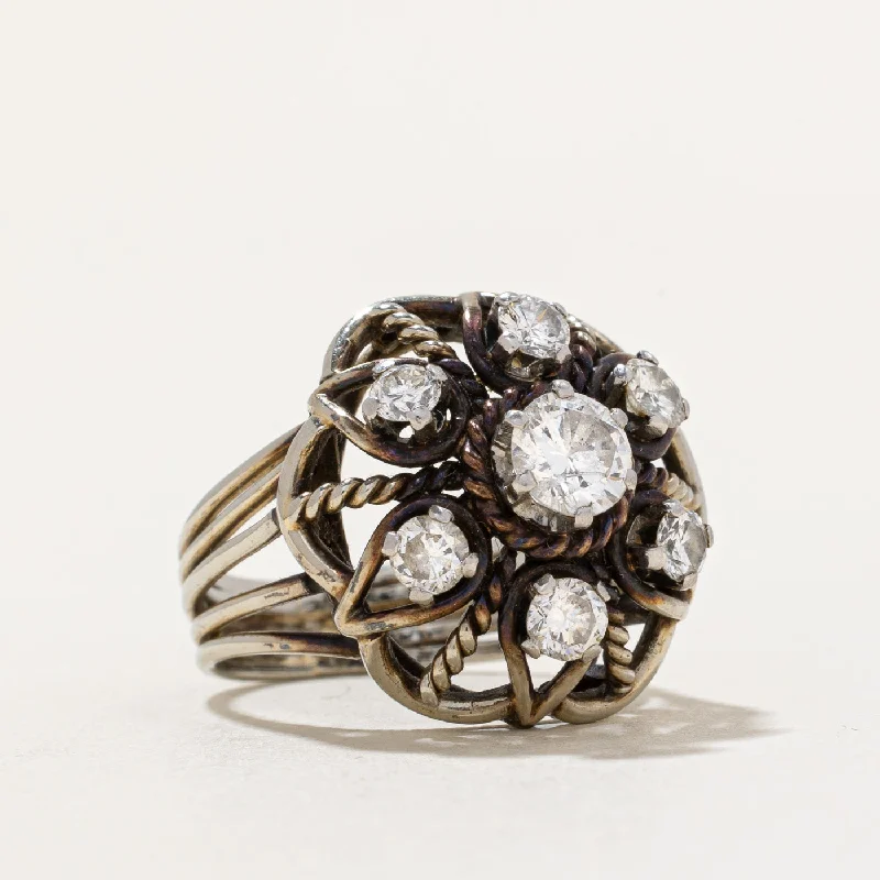 Personalized Engraved Jewelry For Meaningful Gifts Diamond Cocktail Ring | 0.93ctw | SZ 5 | Personalized Engraved Jewelry For Meaningful Gifts Diamond Cocktail Ring | 0.93ctw | SZ 5 |