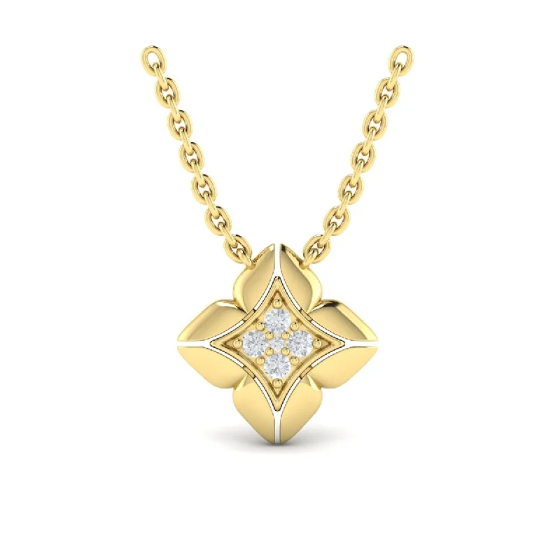 Must-Have Jewelry Pieces At Reduced Prices Diamond Floral Pendant Necklace in 14K Yellow Gold