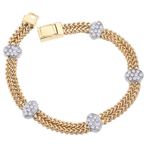 Sparkle For Less – Shop Our Limited-Time Jewelry Deals Diamond Oval Double Row Station Bracelet in 14K Two Tone Gold Sparkle For Less – Shop Our Limited-Time Jewelry Deals Diamond Oval Double Row Station Bracelet in 14K Two Tone Gold