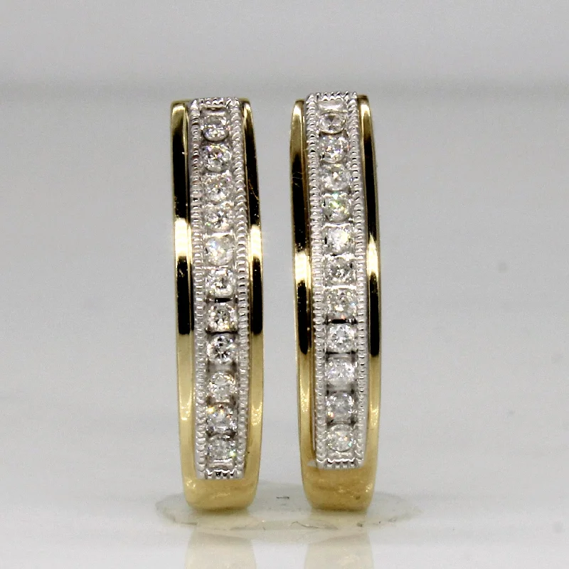 Diamond Oval Hoop Earrings | 0.22ctw |