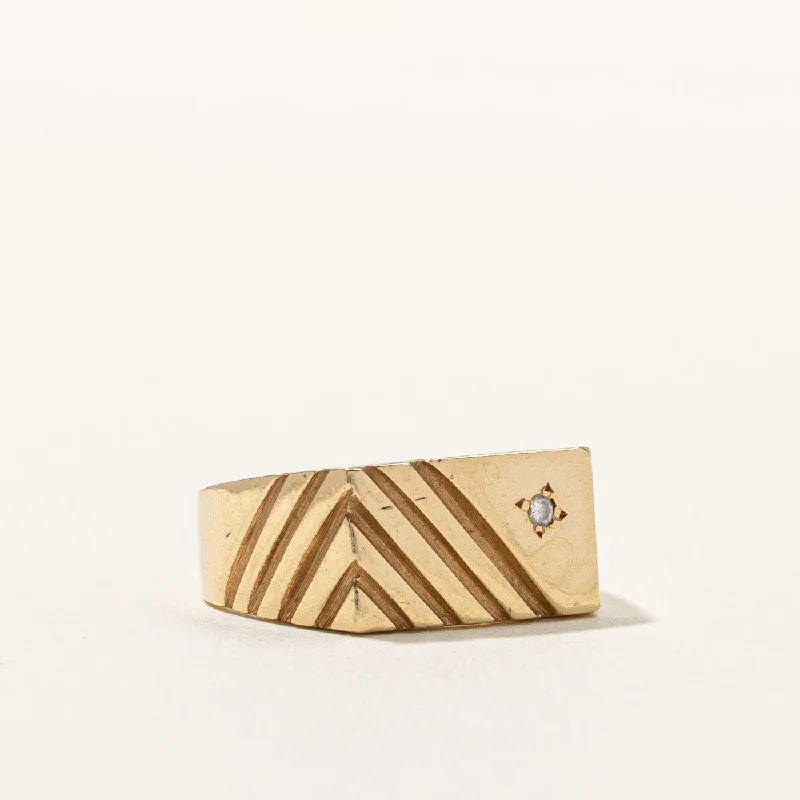 Grab Your Dream Jewelry At The Lowest Prices Diamond Textured Signet Ring |0.02ct | SZ 9.25 | Grab Your Dream Jewelry At The Lowest Prices Diamond Textured Signet Ring |0.02ct | SZ 9.25 |