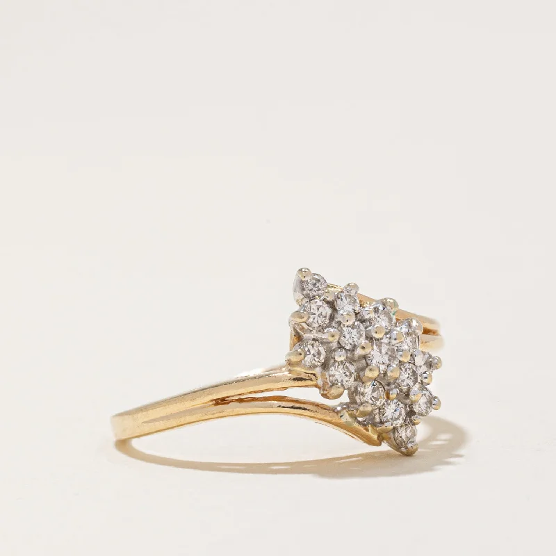 Luxury Handcrafted Jewelry For Elegant Looks Diamond Waterfall Ring | 0.45ctw | SZ 7.75 | Luxury Handcrafted Jewelry For Elegant Looks Diamond Waterfall Ring | 0.45ctw | SZ 7.75 |