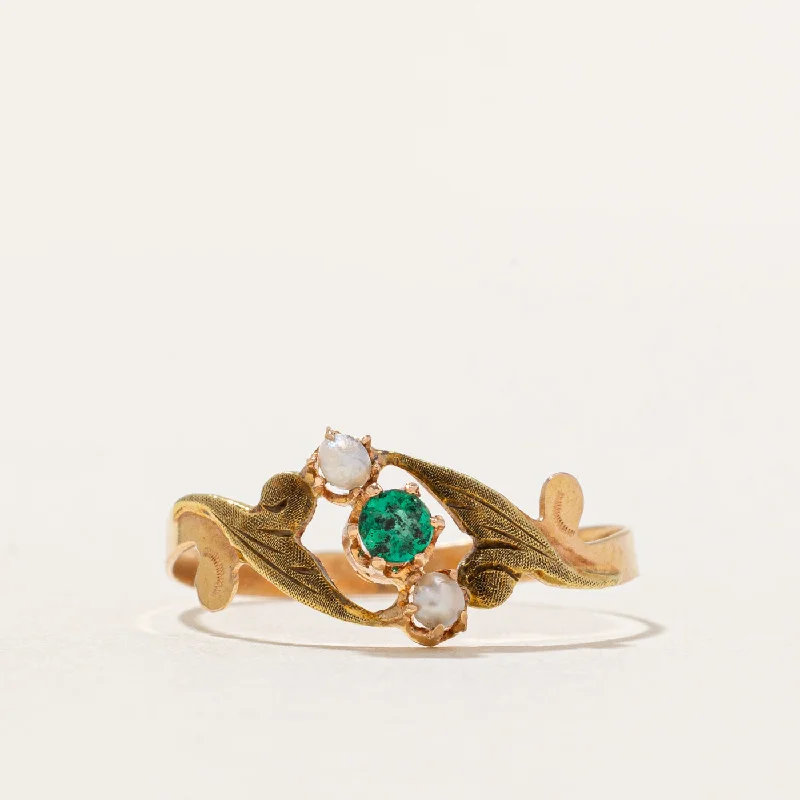 Big Discounts On Elegant Jewelry Collections French Hallmarked Emerald & Pearl Ring | 0.12ct 2.00mm | SZ 7.75 | Big Discounts On Elegant Jewelry Collections French Hallmarked Emerald & Pearl Ring | 0.12ct 2.00mm | SZ 7.75 |