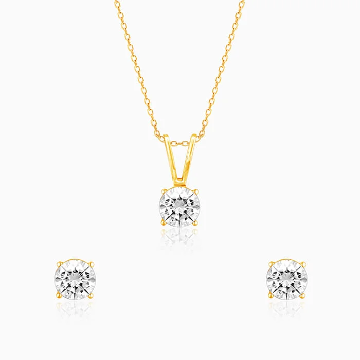 Premium Diamond Jewelry For Unforgettable Moments Golden Zircon Set