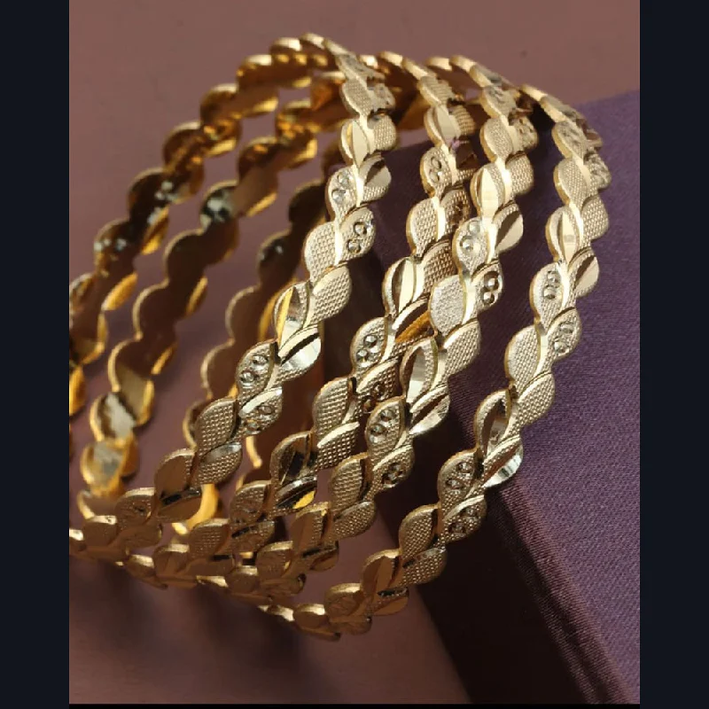 Dainty Floral Jewelry For Feminine Elegance Manisha Jewellery Gold Plated Bangles Set Dainty Floral Jewelry For Feminine Elegance Manisha Jewellery Gold Plated Bangles Set