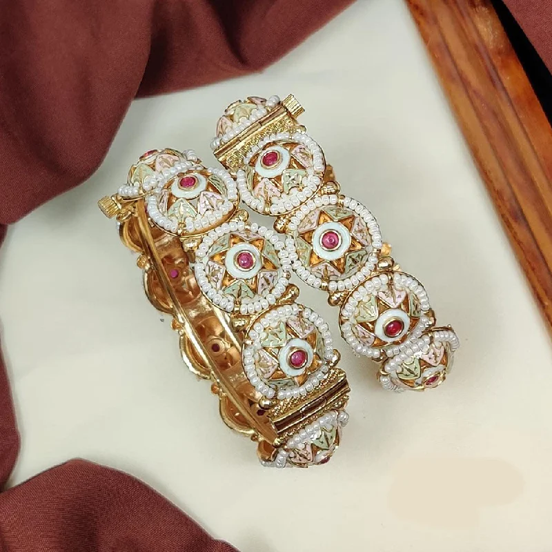Exclusive Jewelry Sale – Grab Timeless Pieces Now Manisha Jewellery Gold Plated Kundan Stone And Meenakari Openable Bangles Set Exclusive Jewelry Sale – Grab Timeless Pieces Now Manisha Jewellery Gold Plated Kundan Stone And Meenakari Openable Bangles Set