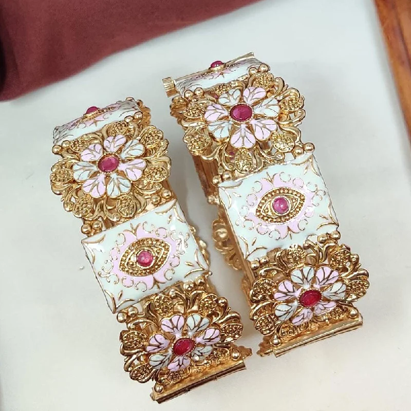 Limited-Time Jewelry Discounts – Shine Without The Splurge Manisha Jewellery Gold Plated Kundan Stone And Meenakari Openable Bangles Set Limited-Time Jewelry Discounts – Shine Without The Splurge Manisha Jewellery Gold Plated Kundan Stone And Meenakari Openable Bangles Set