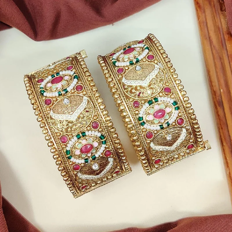Flash Sale On Elegant Jewelry – Don't Miss Out Manisha Jewellery Gold Plated Kundan Stone And Meenakari Openable Bangles Set Flash Sale On Elegant Jewelry – Don't Miss Out Manisha Jewellery Gold Plated Kundan Stone And Meenakari Openable Bangles Set